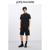 太平鸟男装 【POLO清仓】POLO衫合集夏季休闲翻领短袖t恤商务体恤 老花条纹黑色 BACOF230A 2XL