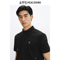 太平鸟男装 【POLO清仓】POLO衫合集夏季休闲翻领短袖t恤商务体恤 腊肠狗刺绣黑色BACOF220C S