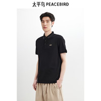 太平鸟男装 【POLO清仓】POLO衫合集夏季休闲翻领短袖t恤商务体恤 蜜蜂刺绣黑色1 BWCOE2998 XL