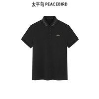 太平鸟男装 【POLO清仓】POLO衫合集夏季休闲翻领短袖t恤商务体恤 蜜蜂刺绣黑色1 BWCOE2998 M