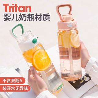 道奇运动水杯大容量男女士tritan夏季随手杯便携塑料吸管杯子