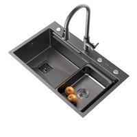 日丰厨房水槽大单槽洗菜盆一体盆 纳米压纹304不锈钢加厚洗菜池洗碗槽