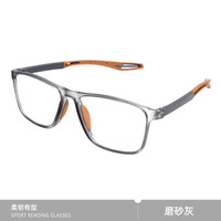 米奇啵啵 mikibobo高清防蓝光老花镜  男女同款 款式 中老年人眼镜 运动款-磨砂灰 高清防蓝光老花镜 200°
