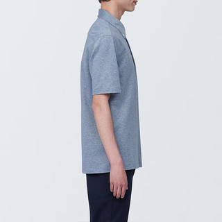 無印良品 MUJI 無印良品  男式 防紫外线 凉感珠地网眼纽扣领短袖POLO衫男士纯棉防晒 藏青色 XS (160/80A)