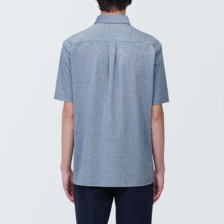 無印良品 MUJI 無印良品  男式 防紫外线 凉感珠地网眼纽扣领短袖POLO衫男士纯棉防晒 藏青色 XS (160/80A)