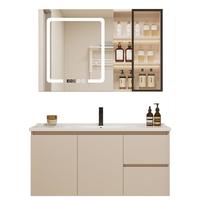 艺乐雅(YILEYA)智能浴室柜陶瓷一体盆卫浴洗脸盆柜组合卫生间洗漱台洗手盆奶油风 80CM奶油风丨智能镜层板灯丨钜惠