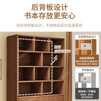 木匠印记书架简易简约落地实木板置物架卧室客厅储物收纳家用书架柜子 【实木板】樱桃木色60+80*30*180