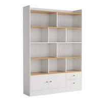 木匠印记书架简易简约落地实木板置物架卧室客厅储物收纳家用书架柜子 【实木板】深胡桃色80*30*180cm