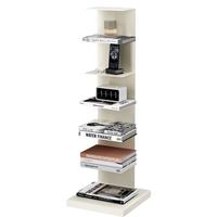 SKAAN铁艺书架落地置物架客厅简易立式窄书柜床头转角金属悬浮隐形书架 创意隐形书架 6层/米白