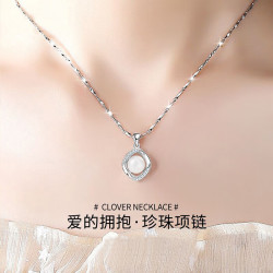 银意坊 珍珠项链 S925银 玫瑰礼盒