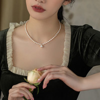 卓麦 925银淡水珍珠项链正圆贝珠吊坠年轻款少女送妈妈母亲节情人礼物 925银淡水珍珠项链