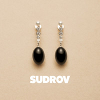 素觉 2023年新品小众高级感原创设计纯925银宝石耳坠珍珠耳钉女气质潮 银色配黑玛瑙