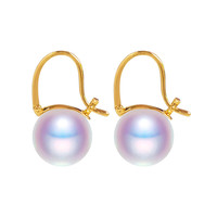 风下 Hrfly 茶壶款淡水珍珠耳扣 8-8.5mm正圆强光无核珍珠 S925银耳扣