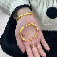 瑞诺黄金马蹄手镯女士999足金时尚泥鳅背金镯子 黄金马蹄手镯56#/金重约46.63克