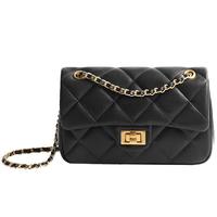 百丽包女25秋季气质通勤小香风单肩绗缝包JY132CX5 黑色 F