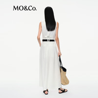 MO&Co.连衣裙2025夏天丝亚麻轻薄高腰假两件衬衫长裙白色MBE2DRS105 本白色 XS /155