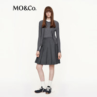 MO&Co.【C+系列】针织衫开衫背心2025秋暗闪珠光两件套MBE3CAR016 深花灰色 XS /155