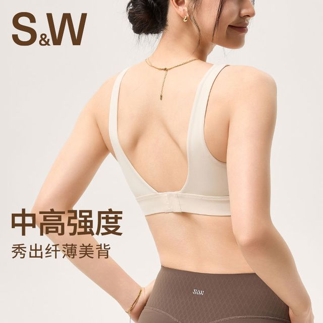 优实 S&W SW速惟中高强度运动内衣防震美背一体式运动文胸透气外穿跑步内衣