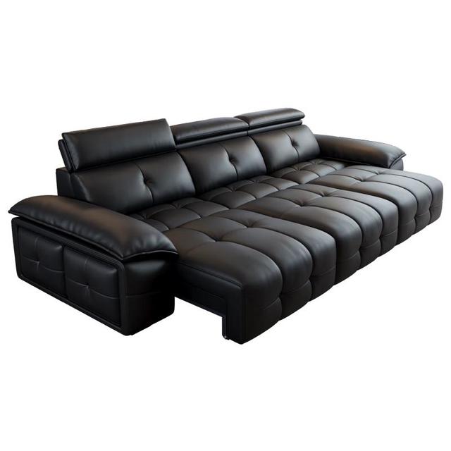 法莎蒂 FA SA DI HOUSEHOLD 意式极简劳伦斯零靠墙电动功能沙发头层牛皮沙发SF1219皮 2.8米单扶单+单+单扶单