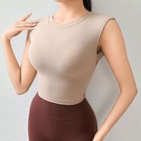 Mitaogirl 性感露背背心女短款固定杯瑜伽服收腰显瘦运动上衣