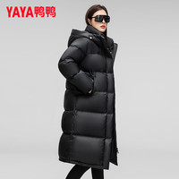 鸭鸭（YAYA）羽绒服女长款2025年冬季新款时尚休闲连帽加厚保暖外套XJ
