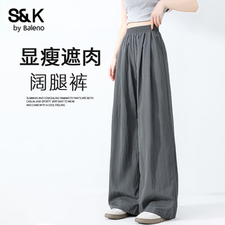 Baleno/班尼路 阔腿裤女 黑色 L 女士休闲裤