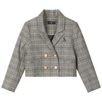 哈吉斯 童装女童春西装外套简约舒适挺括有型女童西装外套 格 165