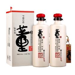 董酒 何香54度750ml双瓶董香型纯粮食酿造贵州白酒礼盒装节日送礼 54度 750mL 2瓶