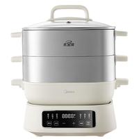 美的（Midea）多功能可拆洗电蒸锅 炖蒸煮涮炒煎一体 不锈钢 三层大容量 分体式猛火电锅ZGC282802