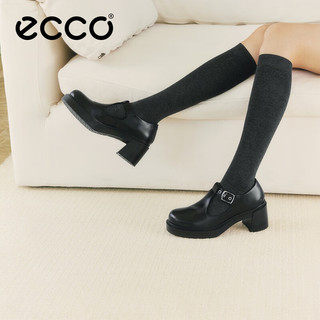  ecco/爱步 增高粗跟 女士高跟鞋  黑色 39