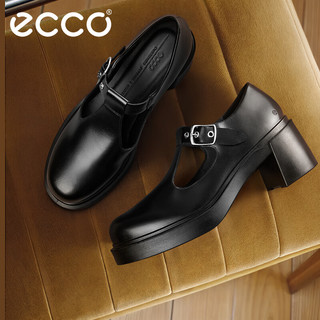  ecco/爱步 增高粗跟 女士高跟鞋  黑色 39