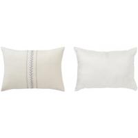 宜家(IKEA)AKERNEJLIKA 阿克奈利加 客厅沙发抱枕靠垫长抱枕 灰白 绣花靠垫*2*40cm 58cm 含枕芯
