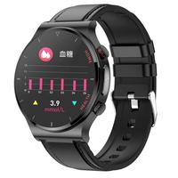 CH无创血糖监测激光一体血压智能手环心电图血氧心率体温自动监测计步防水运动手表睡眠远程关注 【自动监测丨远程关注】黑皮