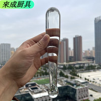 子羞 高硼硅实心玻璃倒蒜泥 需要使用木头蒜槽 坚固耐磨好清洗不易残留 直径3.3cm圆头2.6cm长度20cm