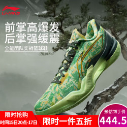 李宁 篮球鞋利刃5篮球鞋男鞋夏季透气网面一体织篮球比赛鞋 蜡笔黄/秘境绿/暗黑绿 42