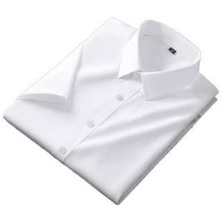 罗蒙 冰丝抗皱免烫弹力 白色 41/XL 男士短袖衬衫