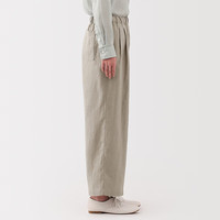 MUJI/無印良品 汉麻材质 女士阔腿裤  M （160/66A） 淡黄色