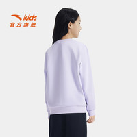 安踏儿童卫衣男大童装2025秋季优可丝时尚简约针织运动套头衫 【优可丝亲肤款】浅薰紫5702-6 140