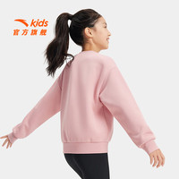 安踏儿童卫衣男大童装2025秋季优可丝时尚简约针织运动套头衫 【女童速干款】瓜瓤粉6702-4 170