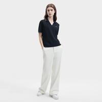 女装女式夏季针织衫女士时尚基础休闲简约舒适V领短袖织衫上衣