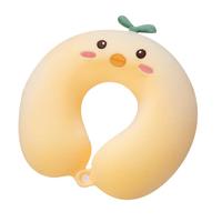 绒亭记忆棉脖子u型枕卡通护颈枕靠枕便携飞机旅行坐车学习脖子枕 小黄鸡【新KX款】 记忆棉U枕【可拆洗】