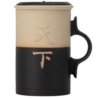 万仟堂（Edenus）高档茶杯 陶瓷功夫水杯简约办公杯马克杯家用泡茶杯 手握天下 透明哑光釉