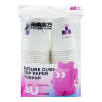 未来魔方纸杯一次性家用加厚食品级加厚大号茶杯子耐高温大容量办公室防漏 2包【共100只】 235ml