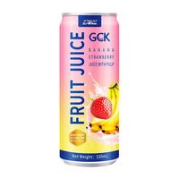 27000GCK100%香蕉草莓果肉果汁330ml*12罐 香蕉汁草莓汁饮料 香蕉草莓果汁 330ml*12罐