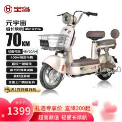 宝岛电动车 BODO 宝岛电动自行车元宇宙48V20Ah超威铅酸电池续航70km蓝牙智能解锁凝脂白