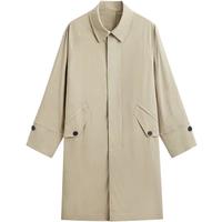 GXG男装 多色简约时尚翻领长款风衣外套24年秋季G24X083003 卡其色 M