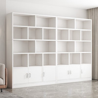 吉友爱书架简约落地收纳多功能大容量省空间储物架多层置物书架柜子 丨六门丨 升级款实木颗粒板