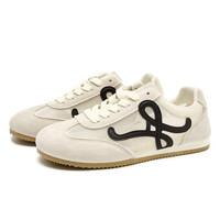 西遇复古德训鞋女2025春夏美式百搭运动鞋轻便休闲鞋 米白 （JD20天） 36 (230)