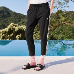 adidas 三叶草气质时尚条纹舒适百搭休闲裤女子针织裤九分裤