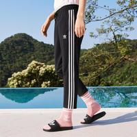 限尺码：adidas 三叶草气质时尚条纹舒适百搭休闲裤女子针织裤九分裤